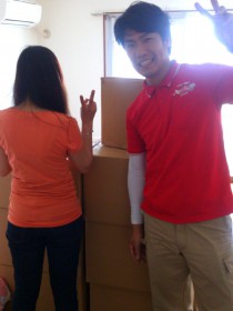 引越し後の新居で