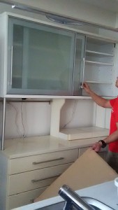 台所付近の家具の設置